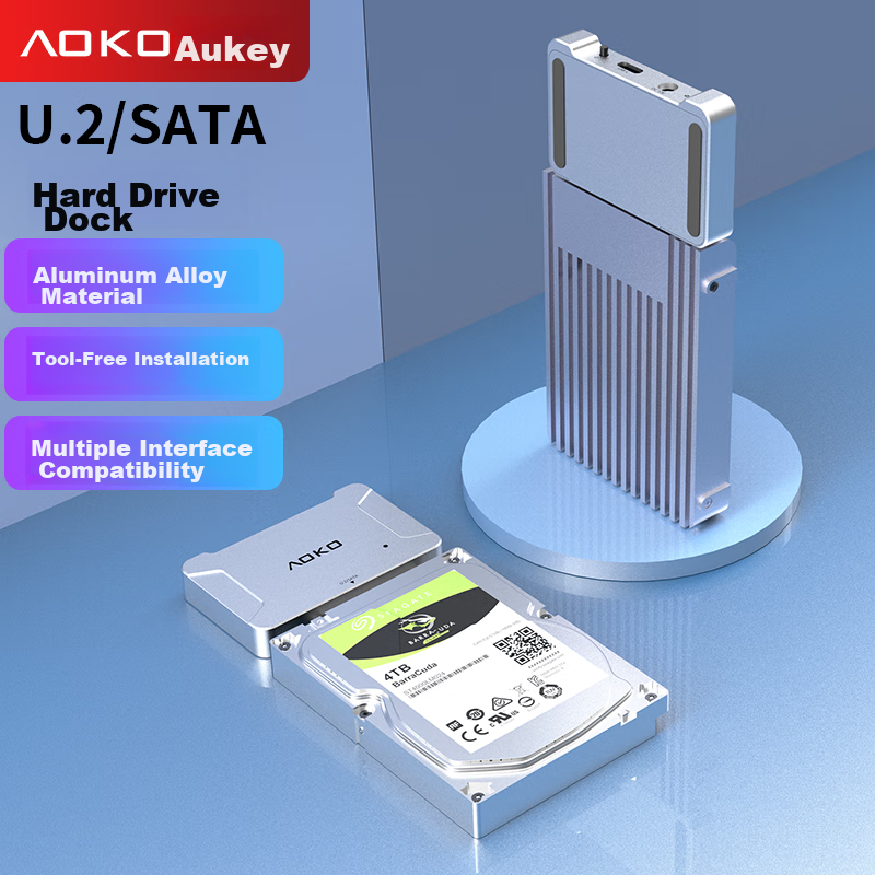AOKO U.2/SATA/M.2 Hard Drive Dock - Universal External Enclosure