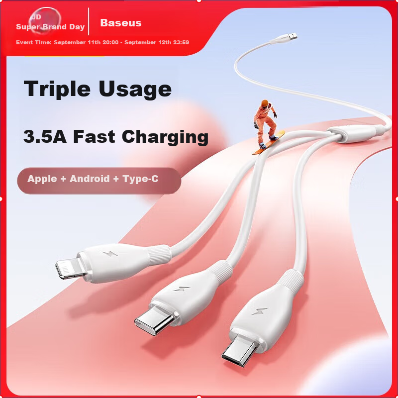 Baseus 3-in-1 Charging Cable for Apple Type-C and Android