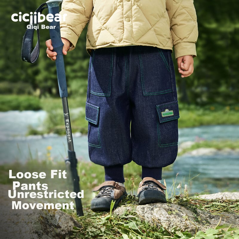 Ciciibear Fleece-Lined Baby Denim Jeans