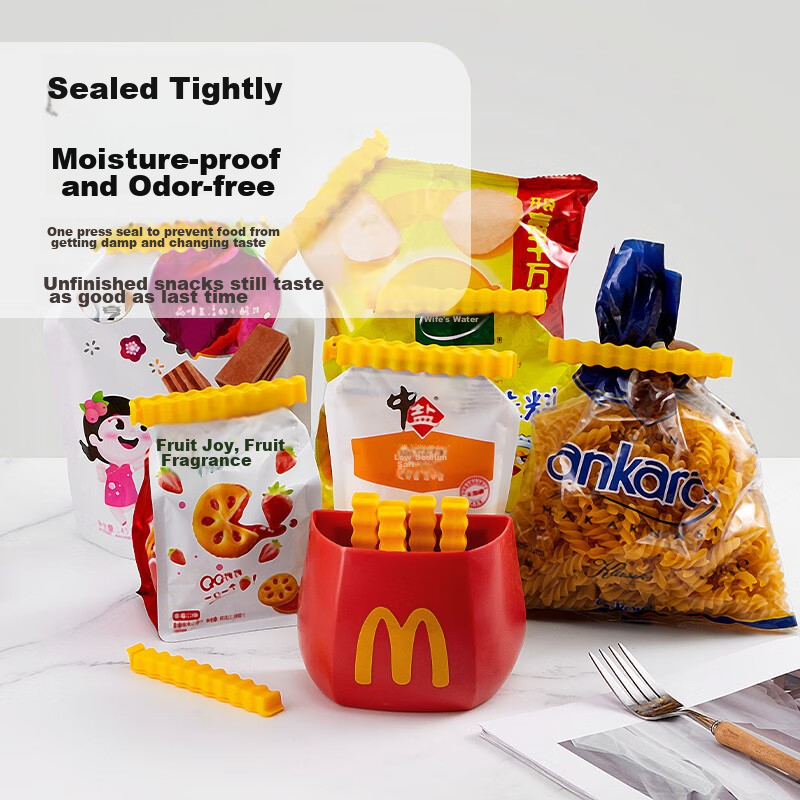 Baijie Magnetic Sealing Clips - 12-Pack Kitchen Snack Bag Clips