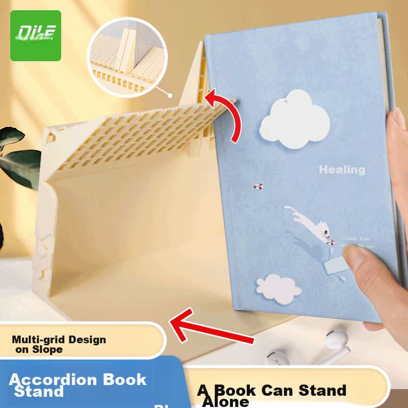 DiLe Accordion Book Stand - Beige