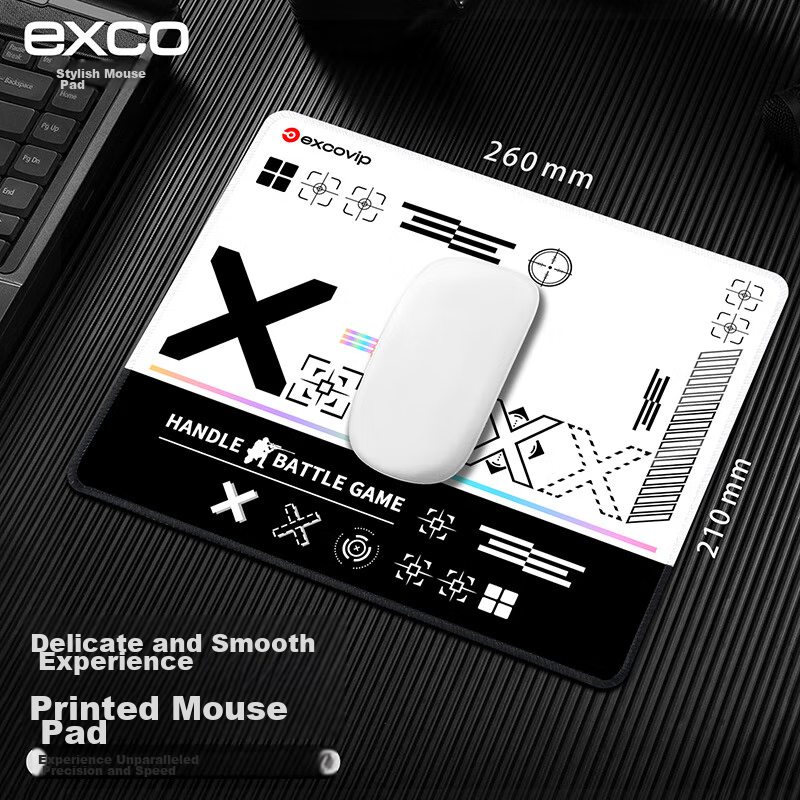 EXCO Black and White Printed Mouse Pad