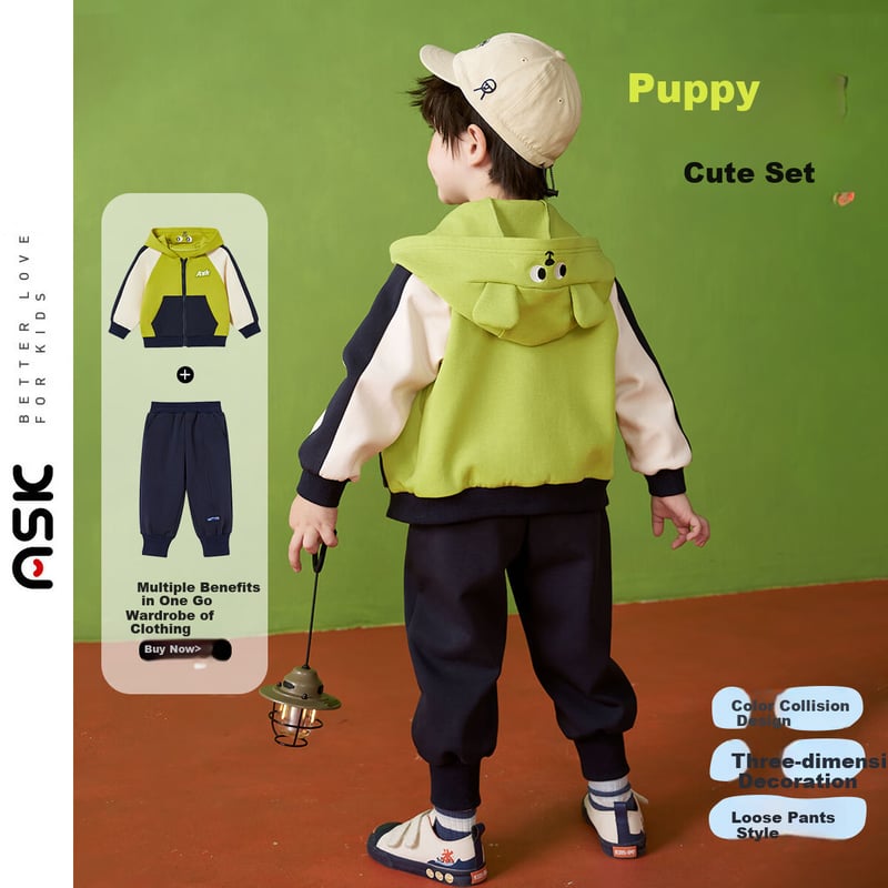 ASK JUNIOR Boys' Sports Hoodie & Pants Set