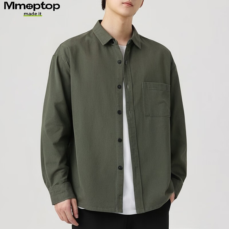MMOPTOP Vintage Cotton Workwear Shirt Jacket for Men