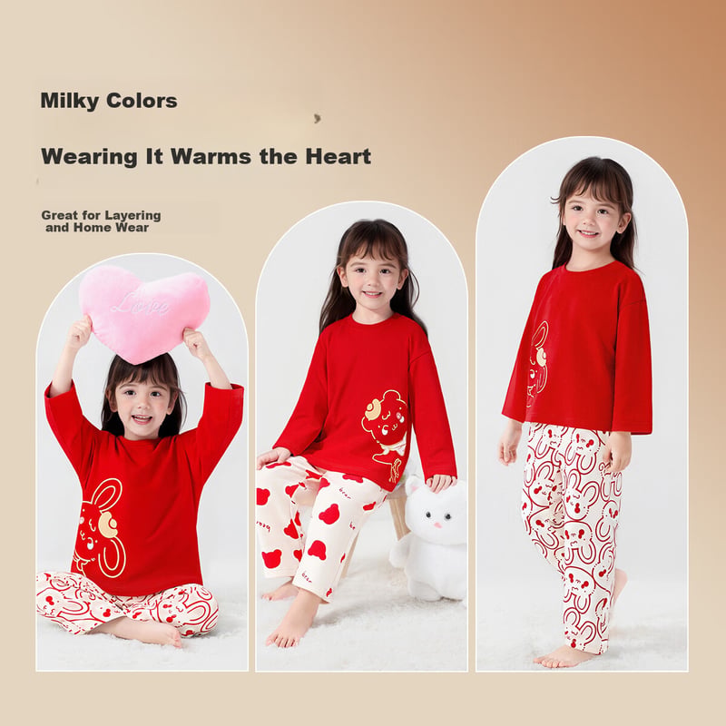 Brand Classic Teddy Kids Pajamas Red