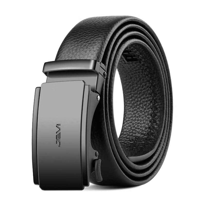 JEVI Men's Leather Belt with Automatic Buckle - Trendy Business Style