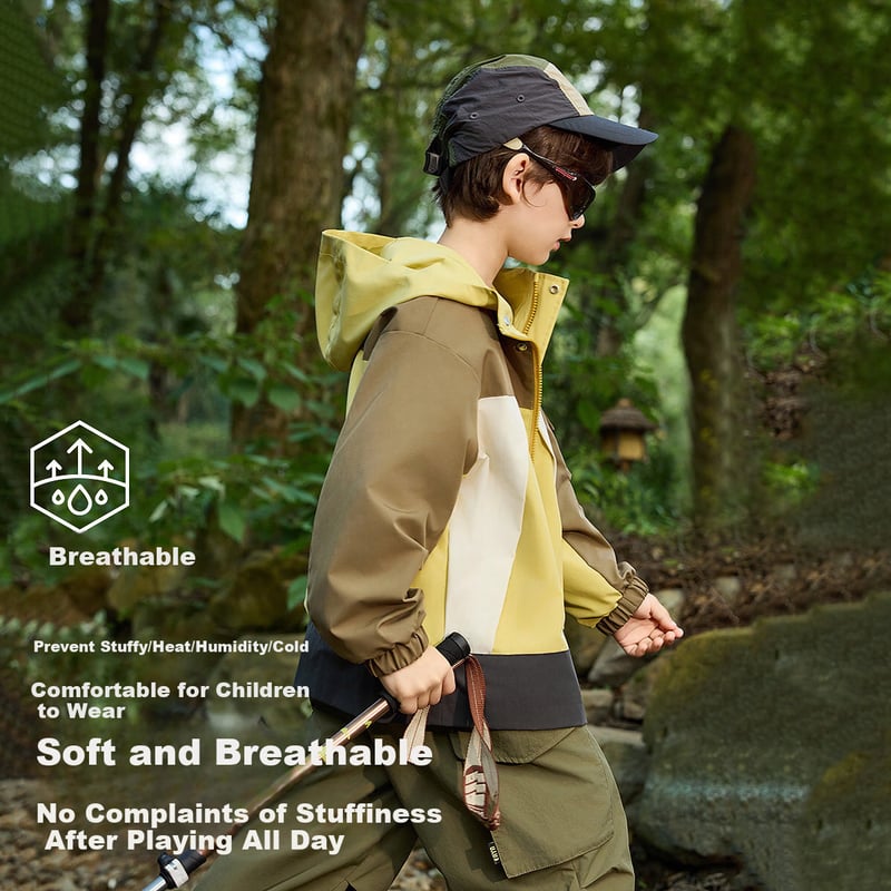 ASK JUNIOR Waterproof Kids' Jacket - Spring 2026 Boys Outdoor Sports Parent-Child