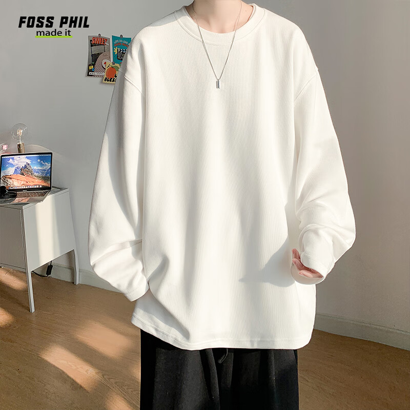 Foss Phil Solid Color T-Shirt for Men and Women