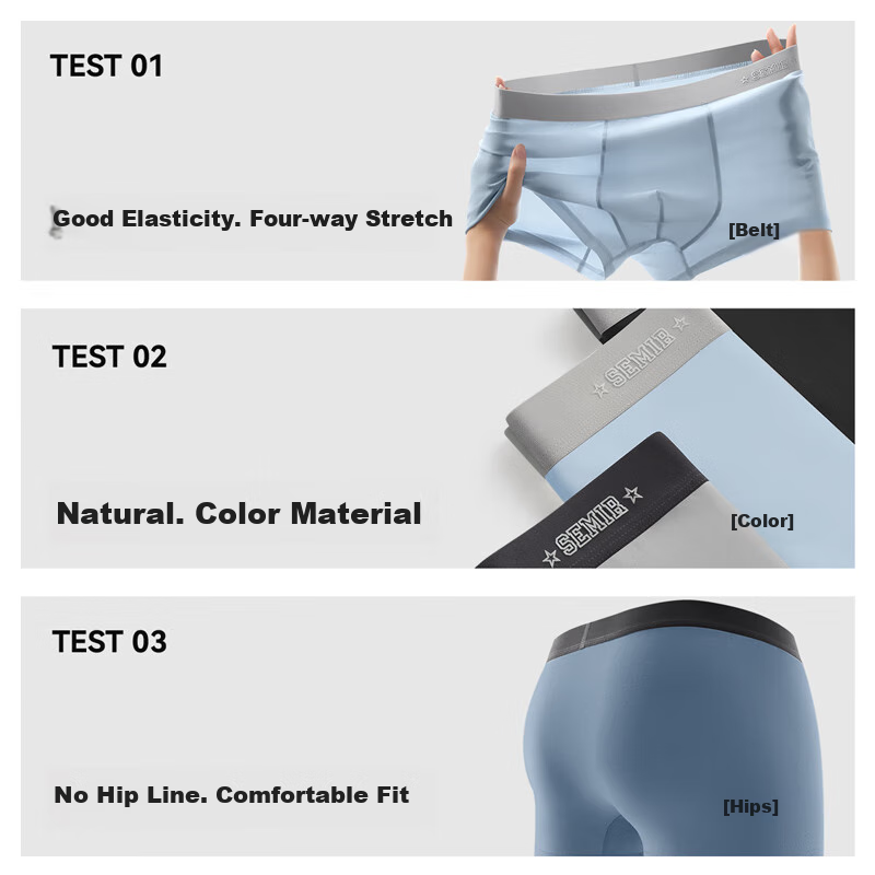 Semir Men's 7A Antibacterial Boxer Briefs - Pure Cotton