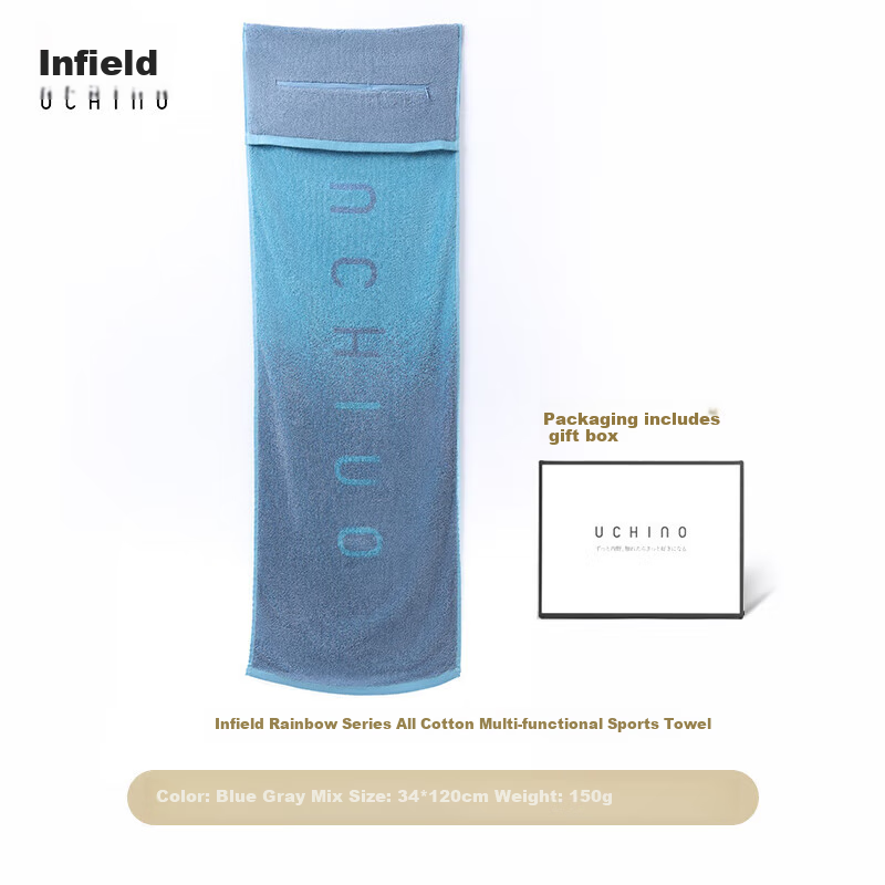 UCHINO Extra Thick Pure Cotton Towel - Antibacterial Blue-Gray