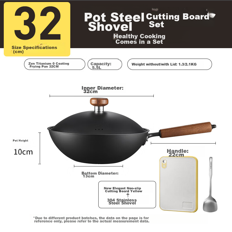 COOKER KING Iron Wok with Titanium Non-Stick Surface