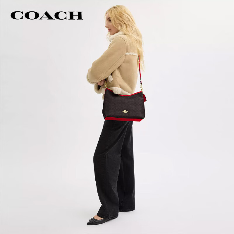 COACH Women's Faux Leather Shoulder Tote Bag
