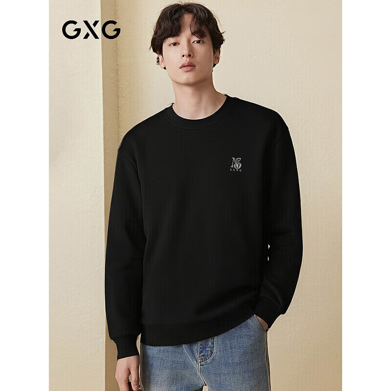 GXG Men's Black Letter Crewneck Sweatshirt