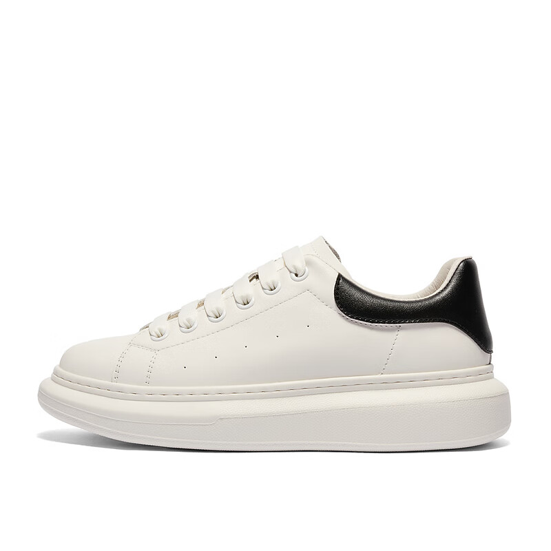 SEDA White Sneakers - Thick-Soled Casual Skate Shoes for Men