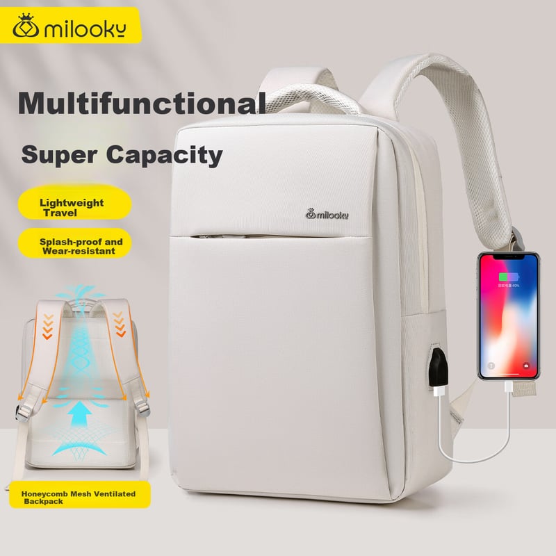 Milooky Laptop Backpack for Women - Simple Business Travel Bag