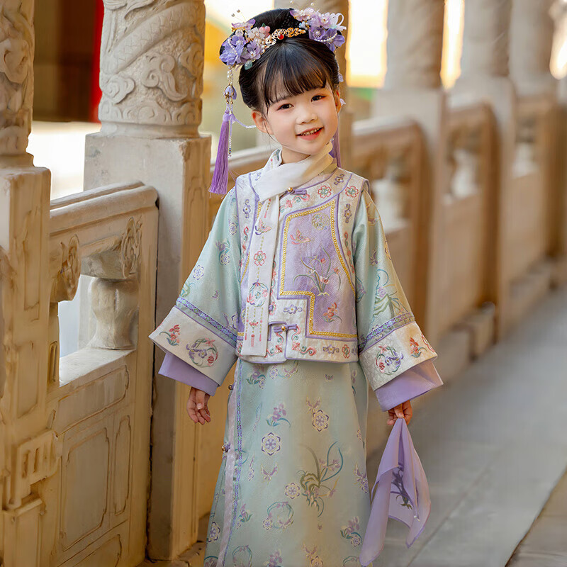Menghu Xiaozi - Girls' Hanfu Tang Suit Qipao
