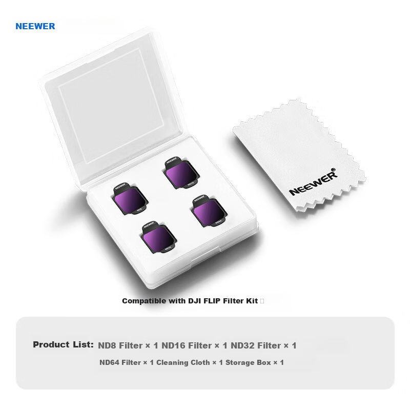 NEEWER Foldable FPV Drone Filter Kit - ND16+ND64+ND256+PL