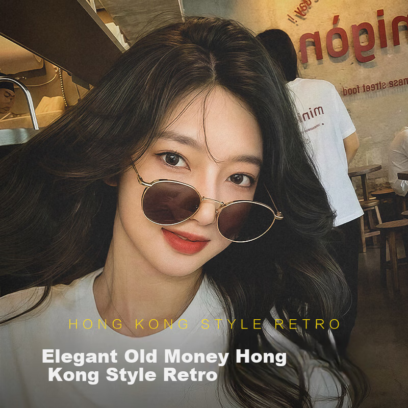 LOHO Retro Metal Round Sunglasses for Women