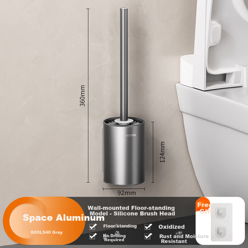Cobbe Wall-Mounted Toilet Brush with Storage Rack