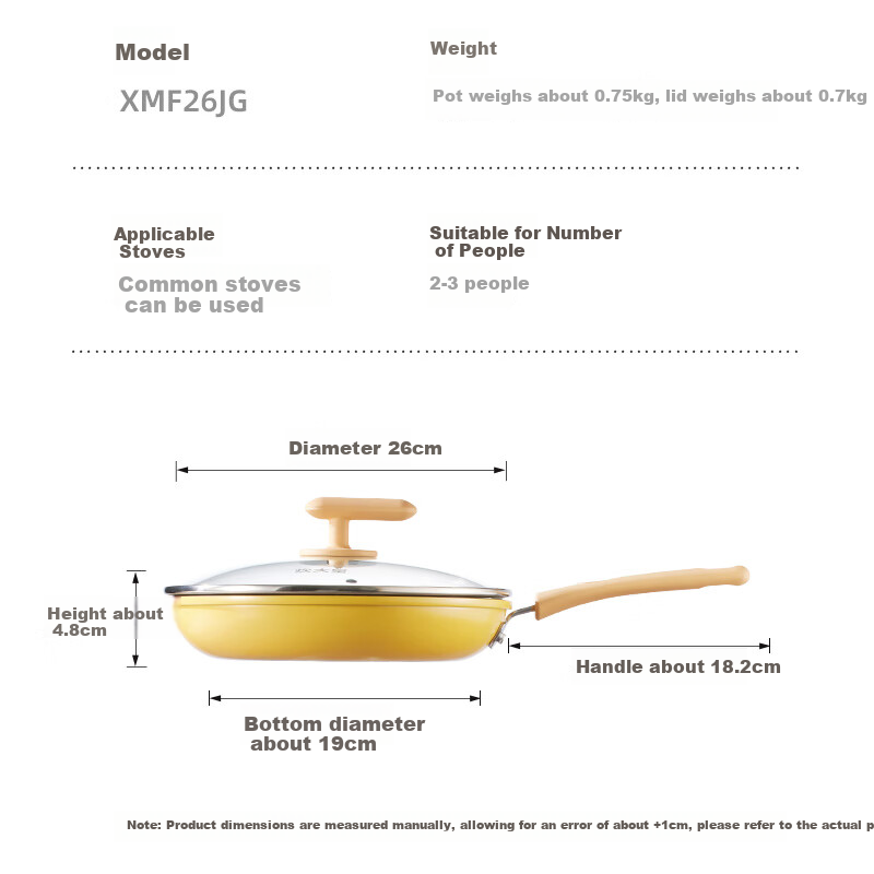 COOKER KING Non-Stick Frying Pan with Red Dot Temperature Control