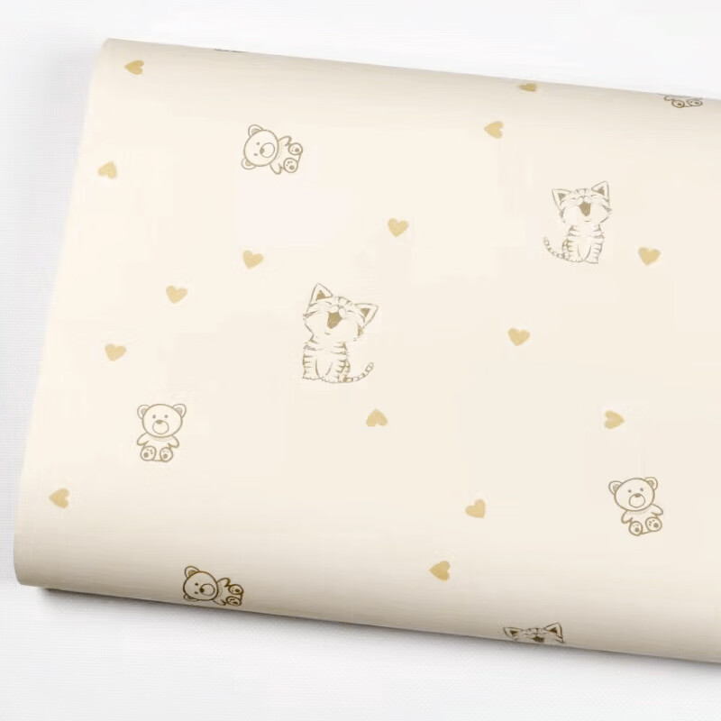 Qinghua Self-Adhesive Cartoon Kitten Wallpaper
