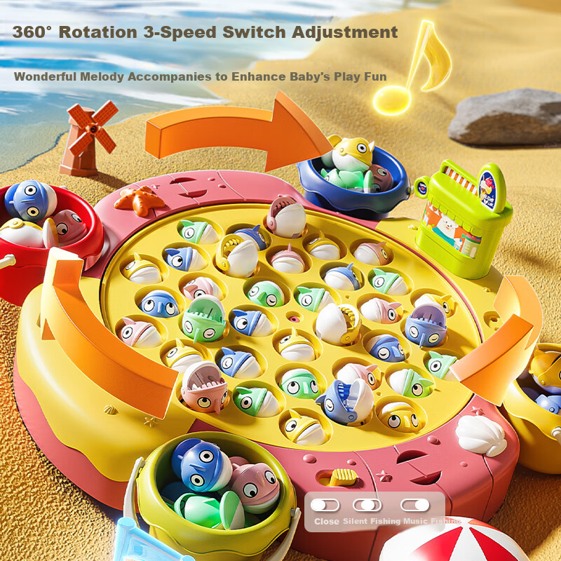 AoZhiJia Electric Rotating Magnetic Fishing Toy for Kids