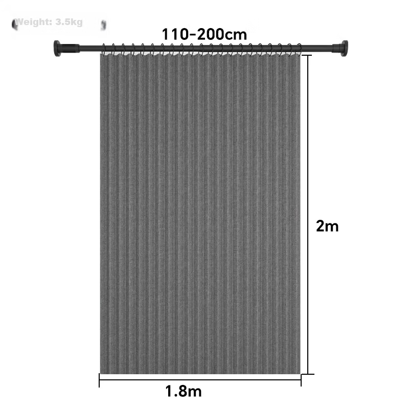 Magnetic Folding Shower Curtain - Waterproof Thick Linen