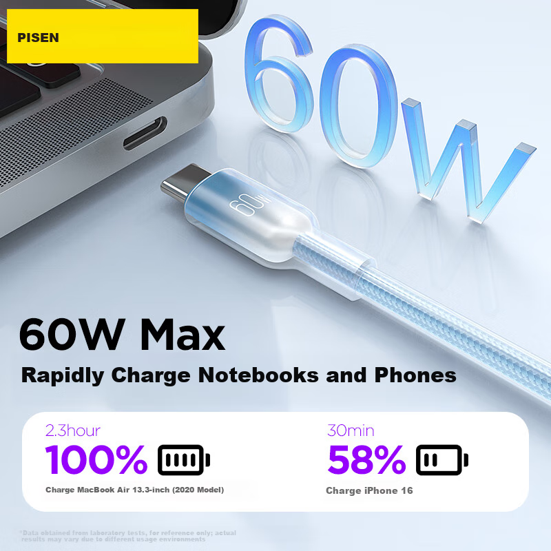 PISEN Apple Lightning Charging Cable for iPhone 14/13/12/X