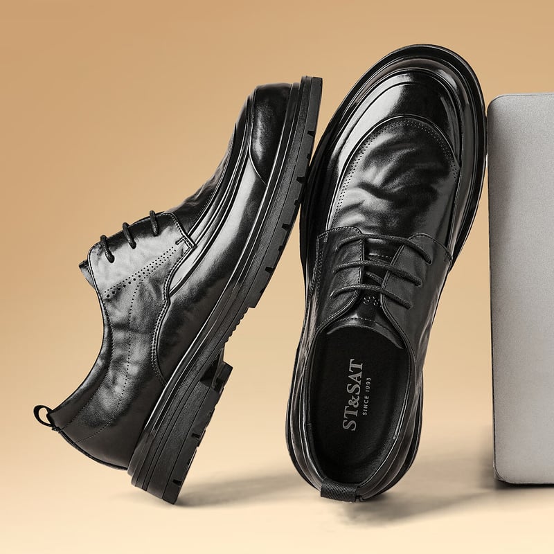 St&Sat Men's Business Formal Leather Shoes