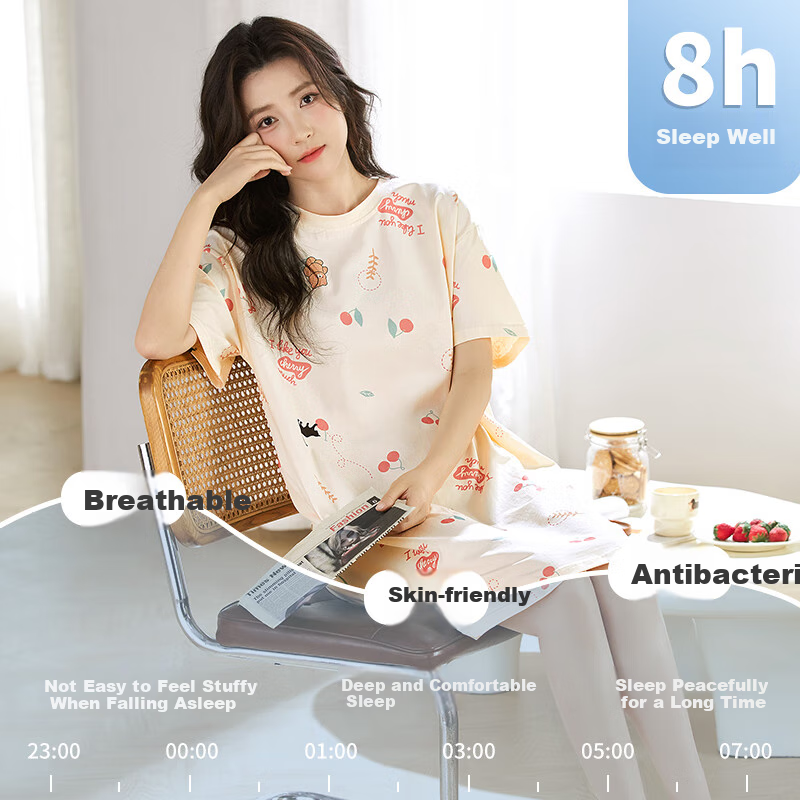 LangSha 2025 Spring Summer Women's Cotton Pajamas