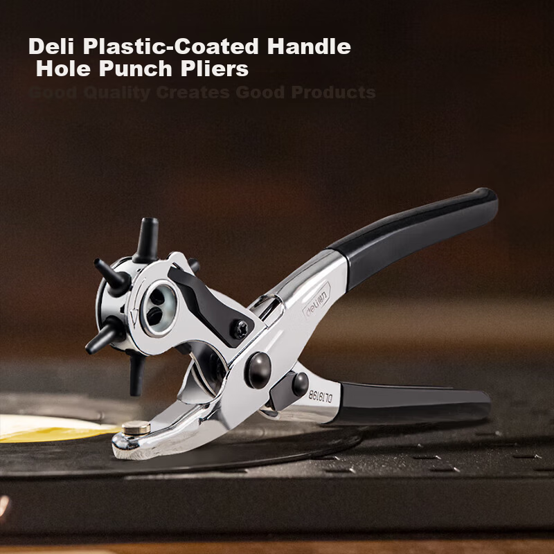 Deli DL1919B 9-Inch Plastic-Handled Hole Punch Pliers