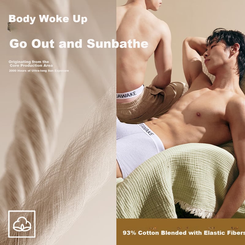 HLA Sunbathing Cotton Boxer Briefs, Antibacterial & Breathable