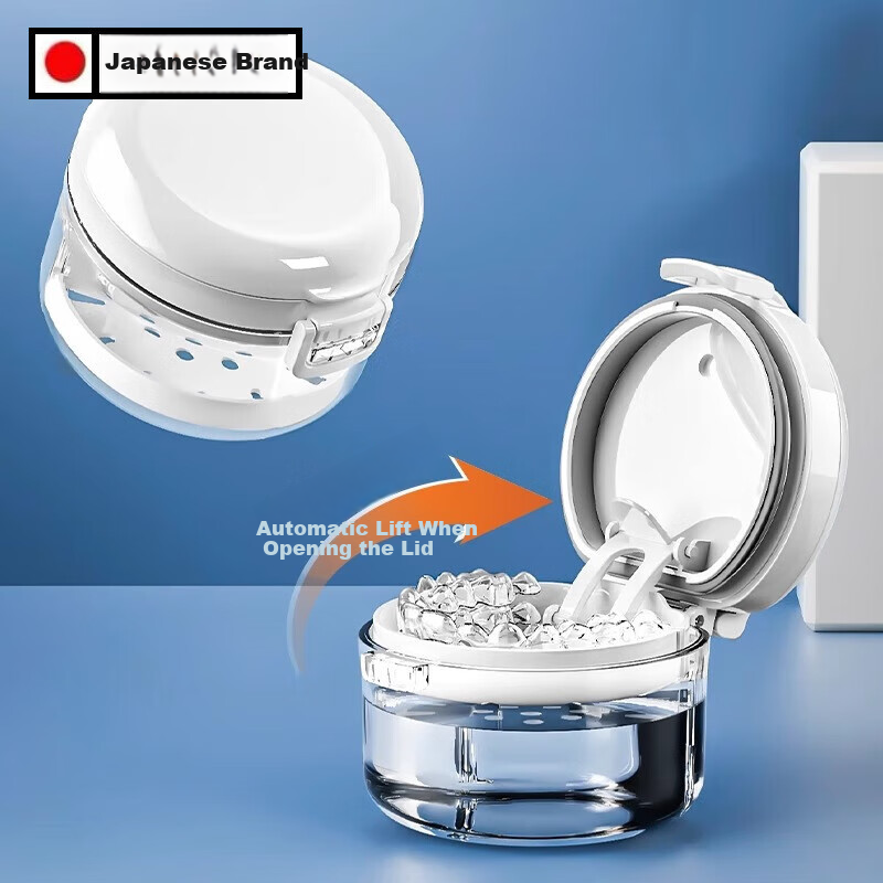 KATEI STORY Retainer Storage Box - Upgraded Denture & Ortho Case with Magnetic Lid