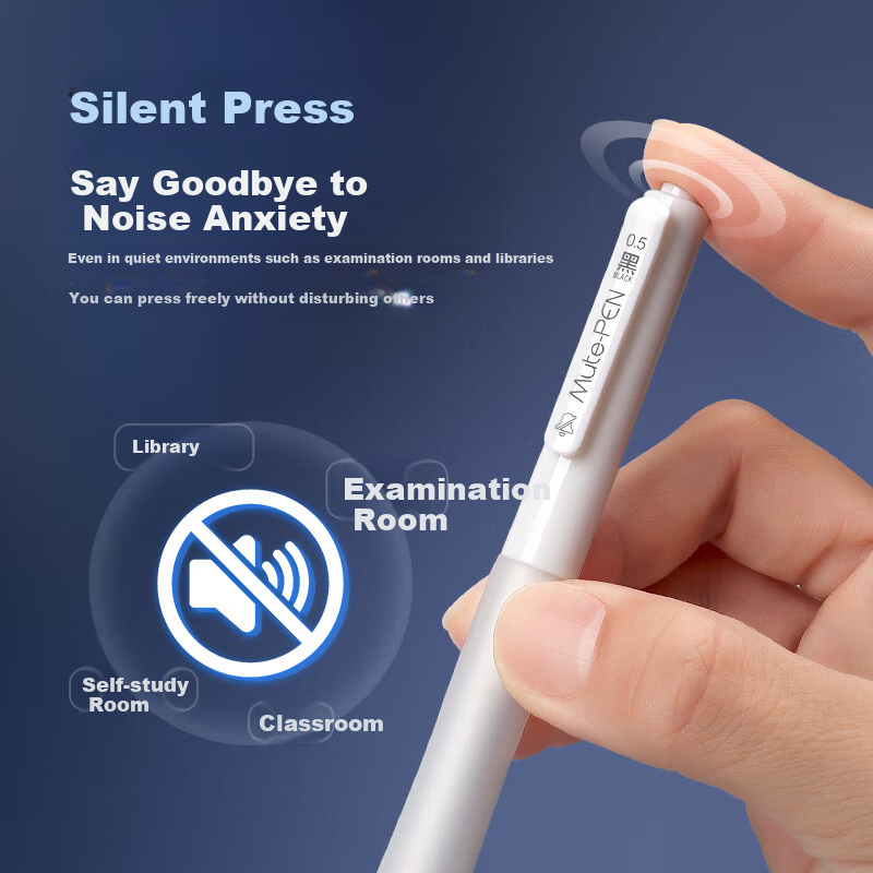 BAOKE Silent Retractable Gel Pen, 0.5mm AS Tip