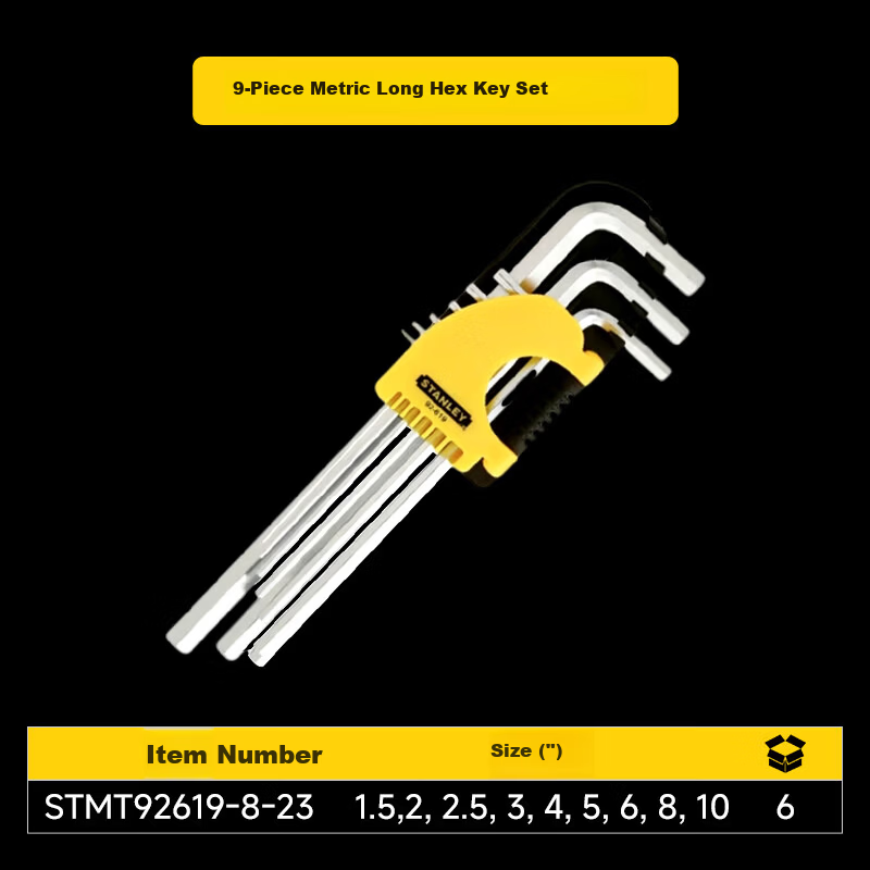 STANLEY 9-Piece Long Hex Key Set 1.5-10mm