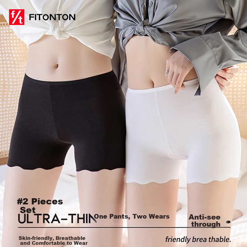 FitonTon Anti-Chafing Safety Shorts, 2-Pack