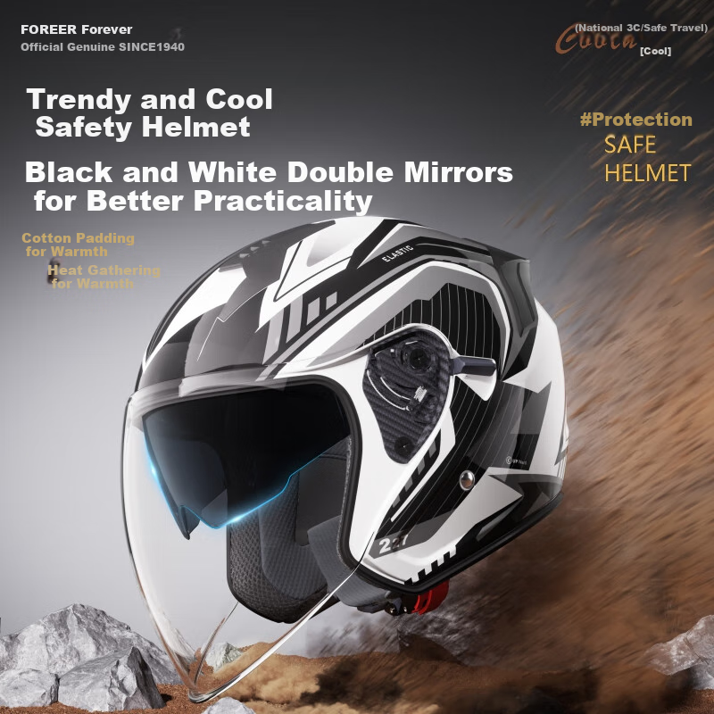 FOREVER 3C Certified Electric Scooter Helmet - Upgraded Dual Mirror