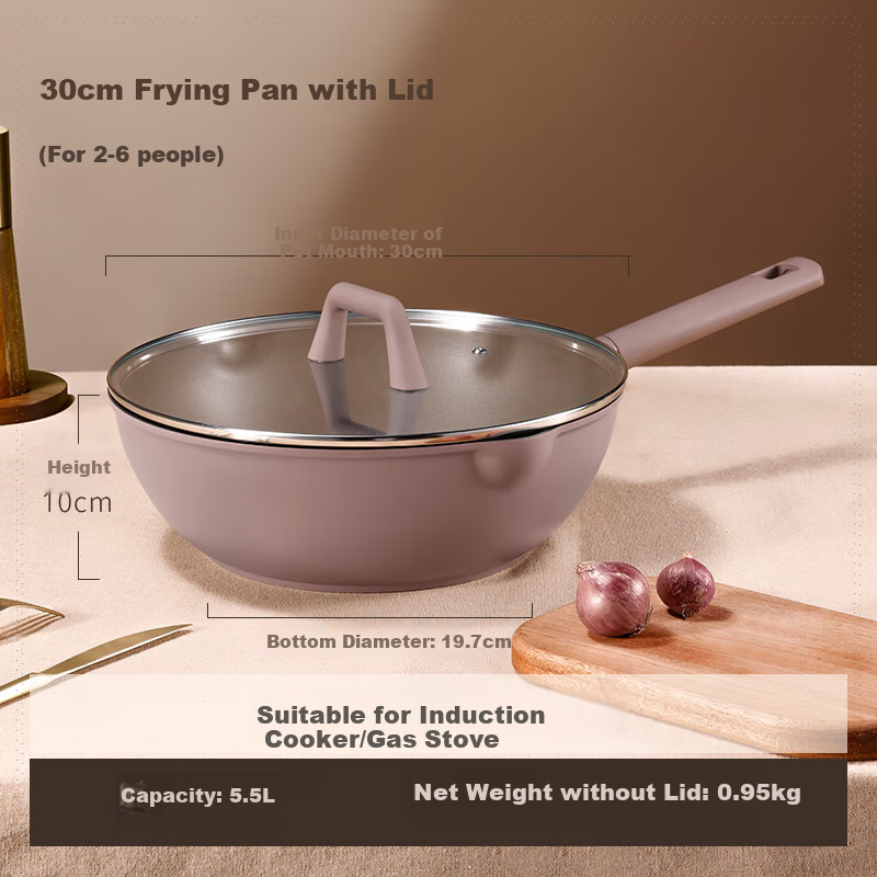 CaROTE Non-Stick Frying Pan - 30cm Purple Wok