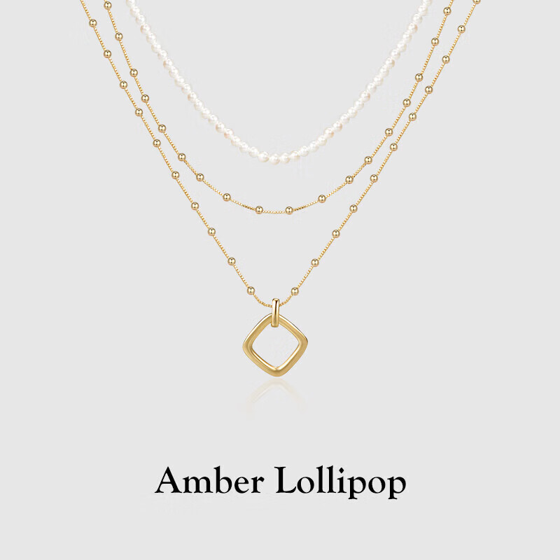 Amber Lollipop Necklace - Golden Art Edition