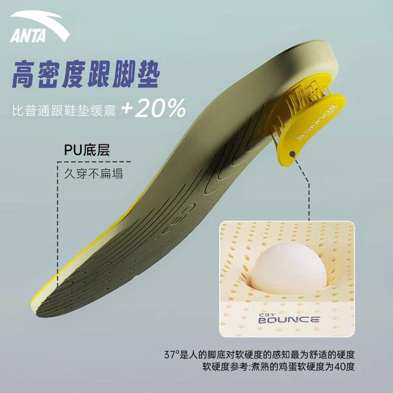 ANTA Little Cloud Men's Sports Insoles - Shock Absorption & Arch Support