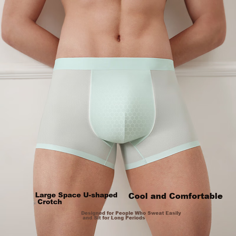 Ubras Men's Ice Silk Mesh Boxer Briefs - 3 Pack
