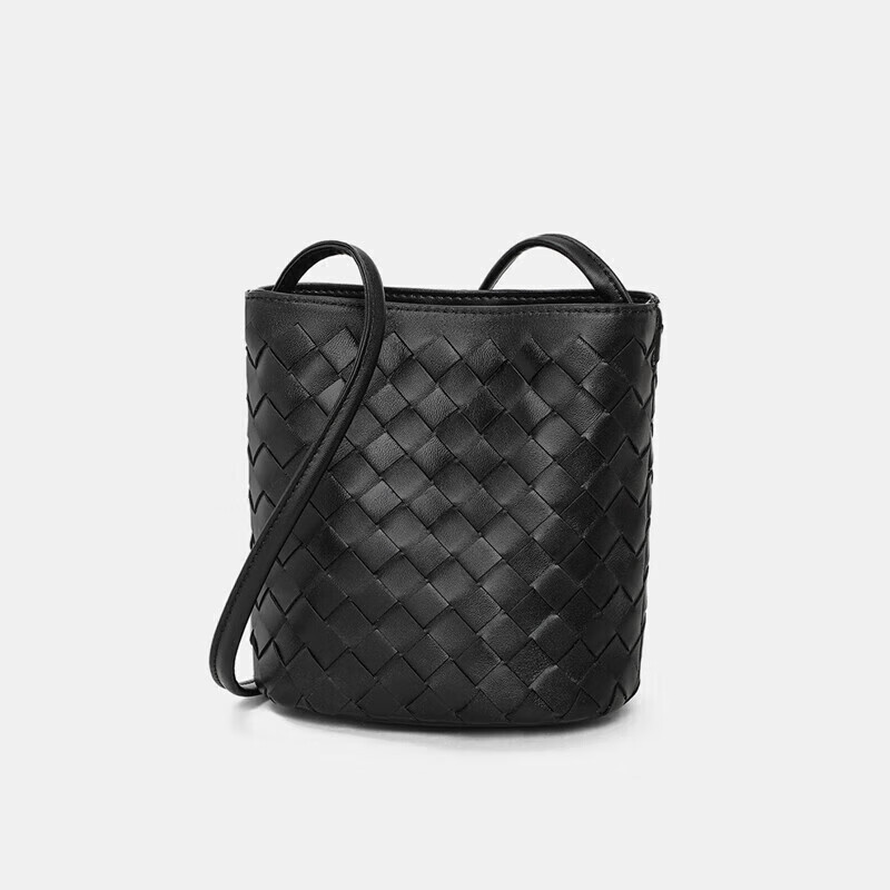 YUYULA Leather Bucket Bag - Stylish Woven Sling