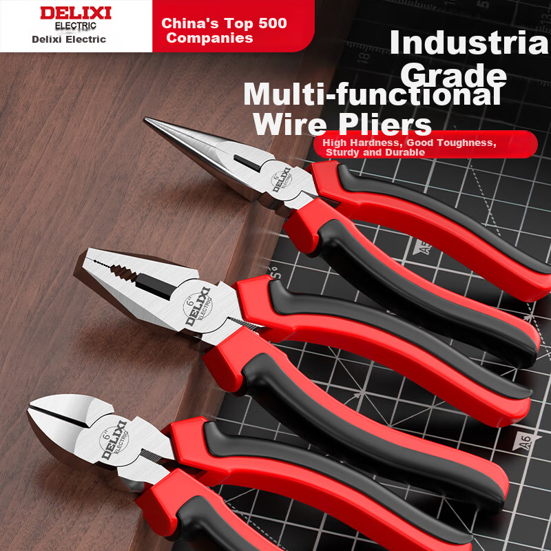 DELIXI ELECTRIC Steel Wire Pliers 3-Piece Set