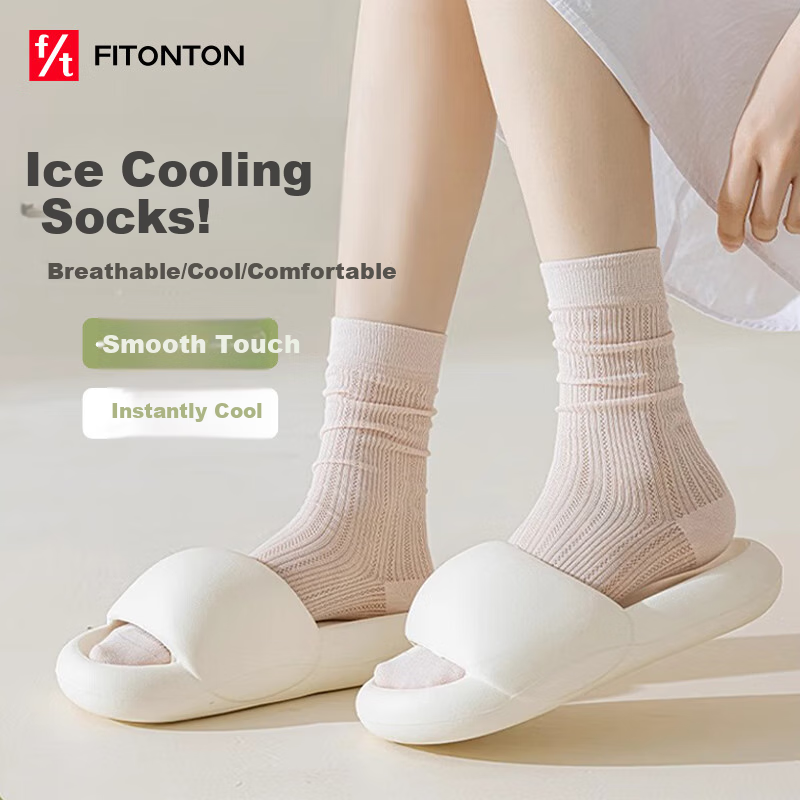 FitonTon Women's Ice Silk Socks 4 Pairs