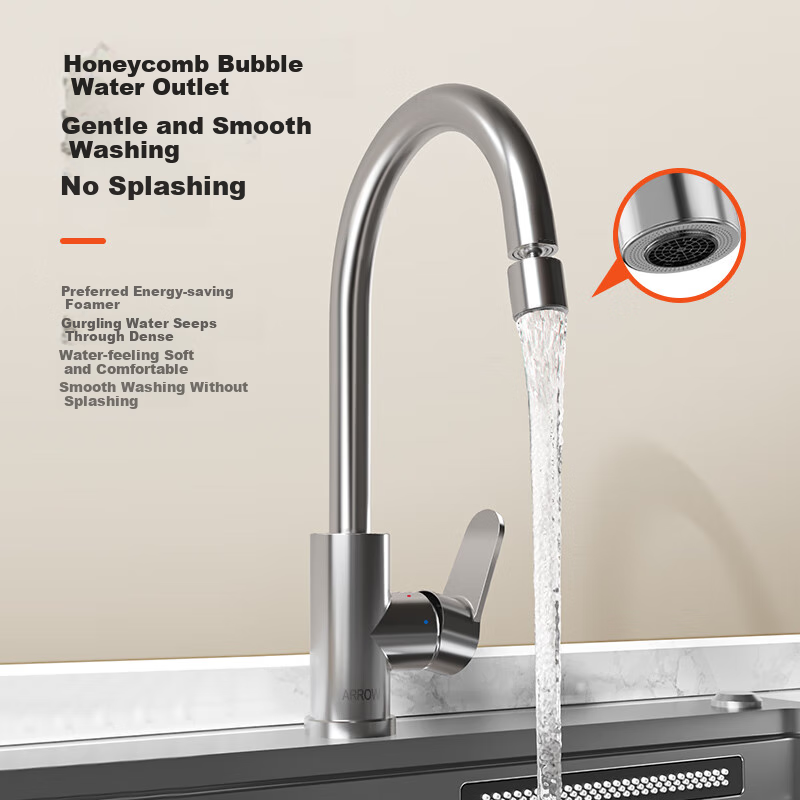 ARROW Hot & Cold Kitchen Faucet with Dual Spray