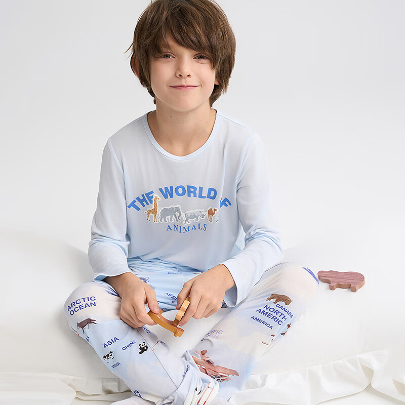 AIMER KIDS Boys' Pajama Pants - Milk Leather Fabric, 3A Antibacterial