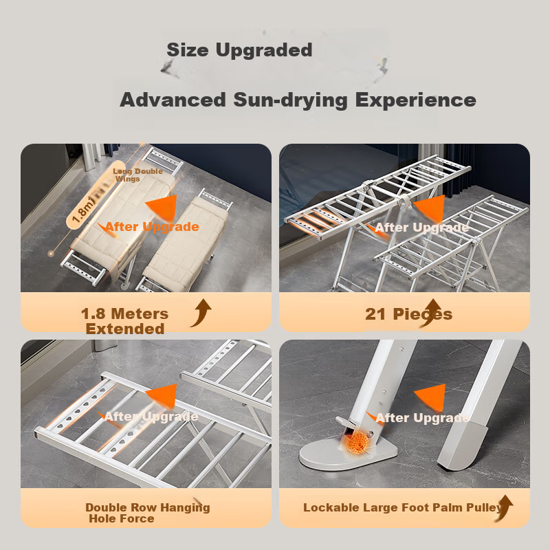 JD Original 1.8m Folding Clothes Drying Rack