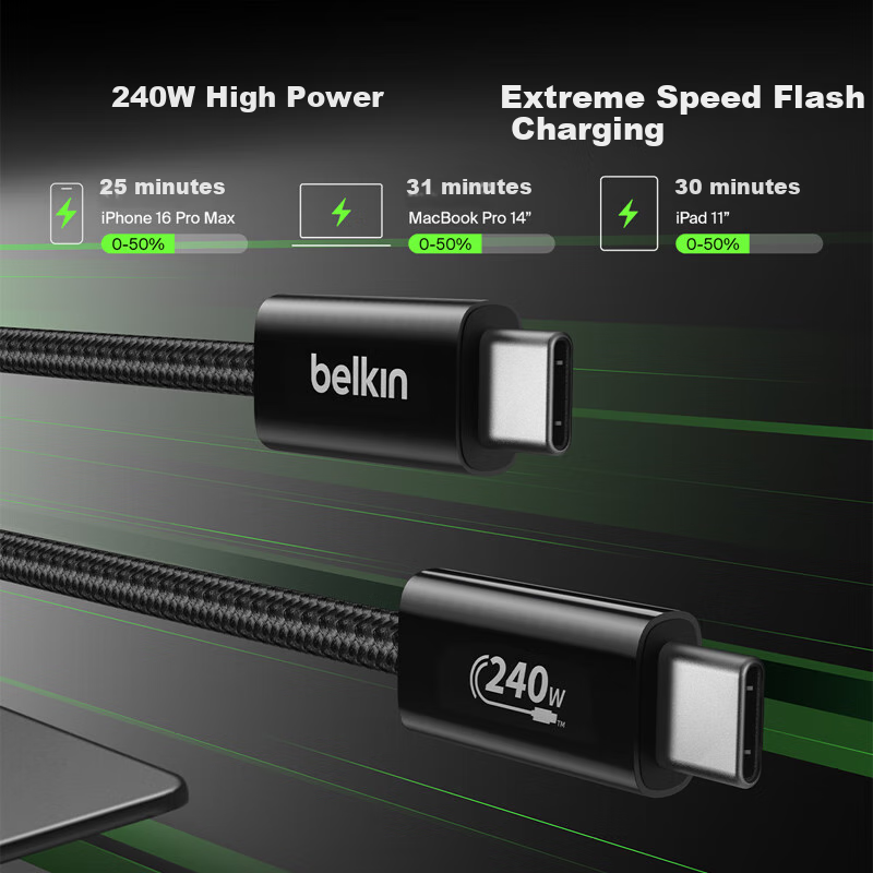 BELKIN 240W Fast Charging Type-C Cable - 2-Pack