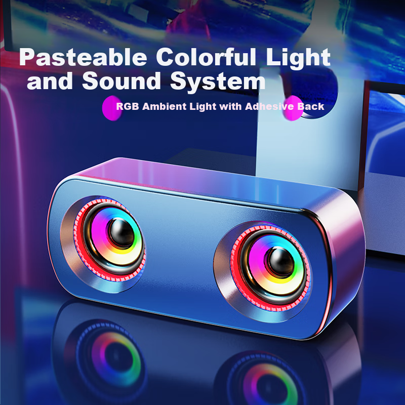 SADA LED Computer Speakers with Impact Sound