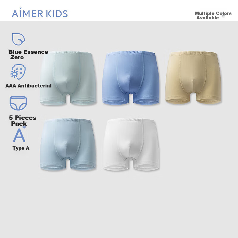 Aimer Kids - 5-Pack Mid-Rise Boyshorts for Girls